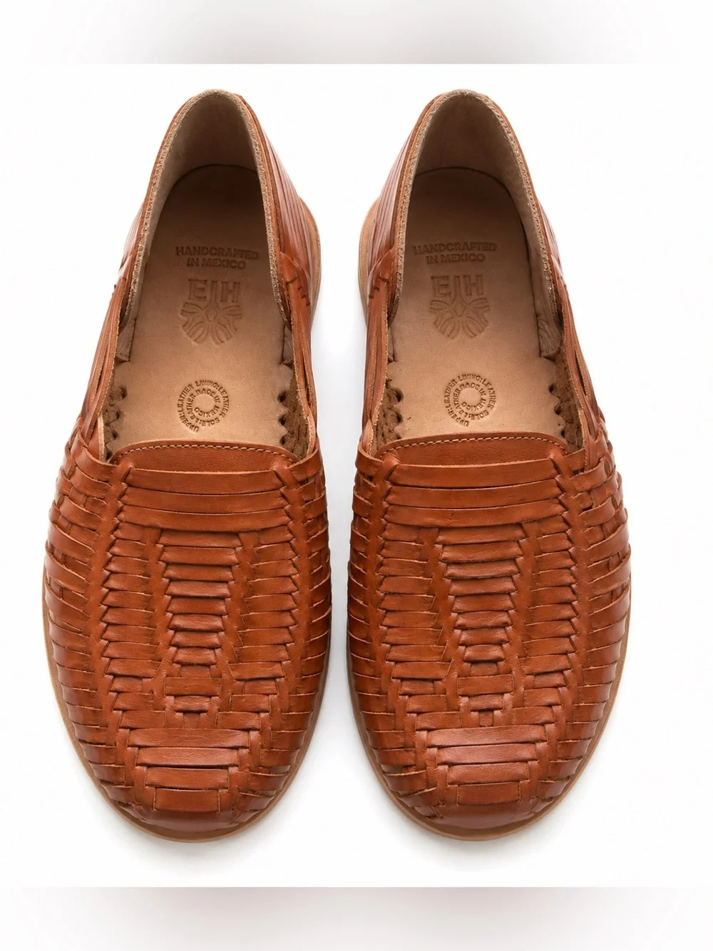Mexican Huarache Sandals Size 40 Brown Woven Genuine Leather Handmade